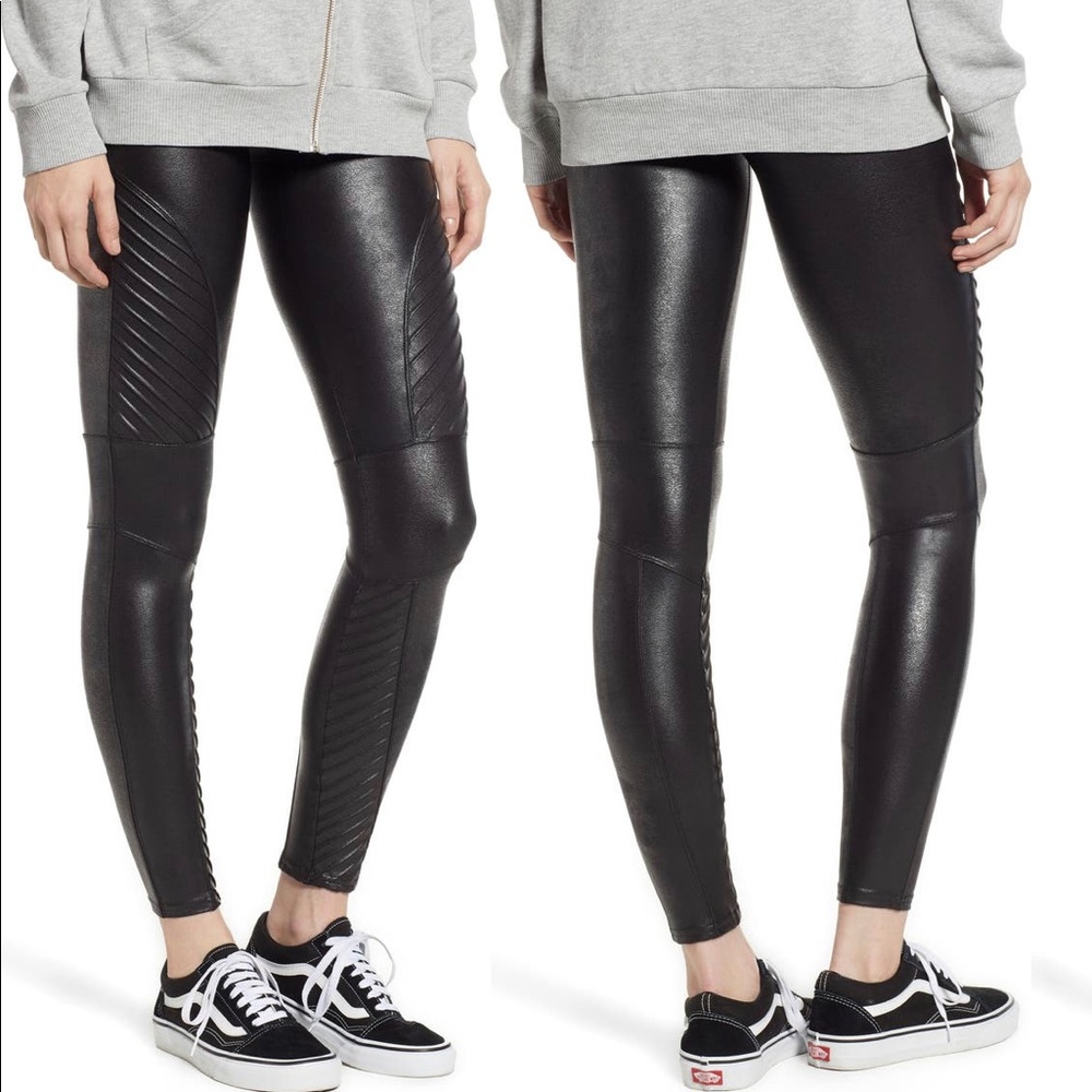 Spanx Faux Leather Moto Leggings